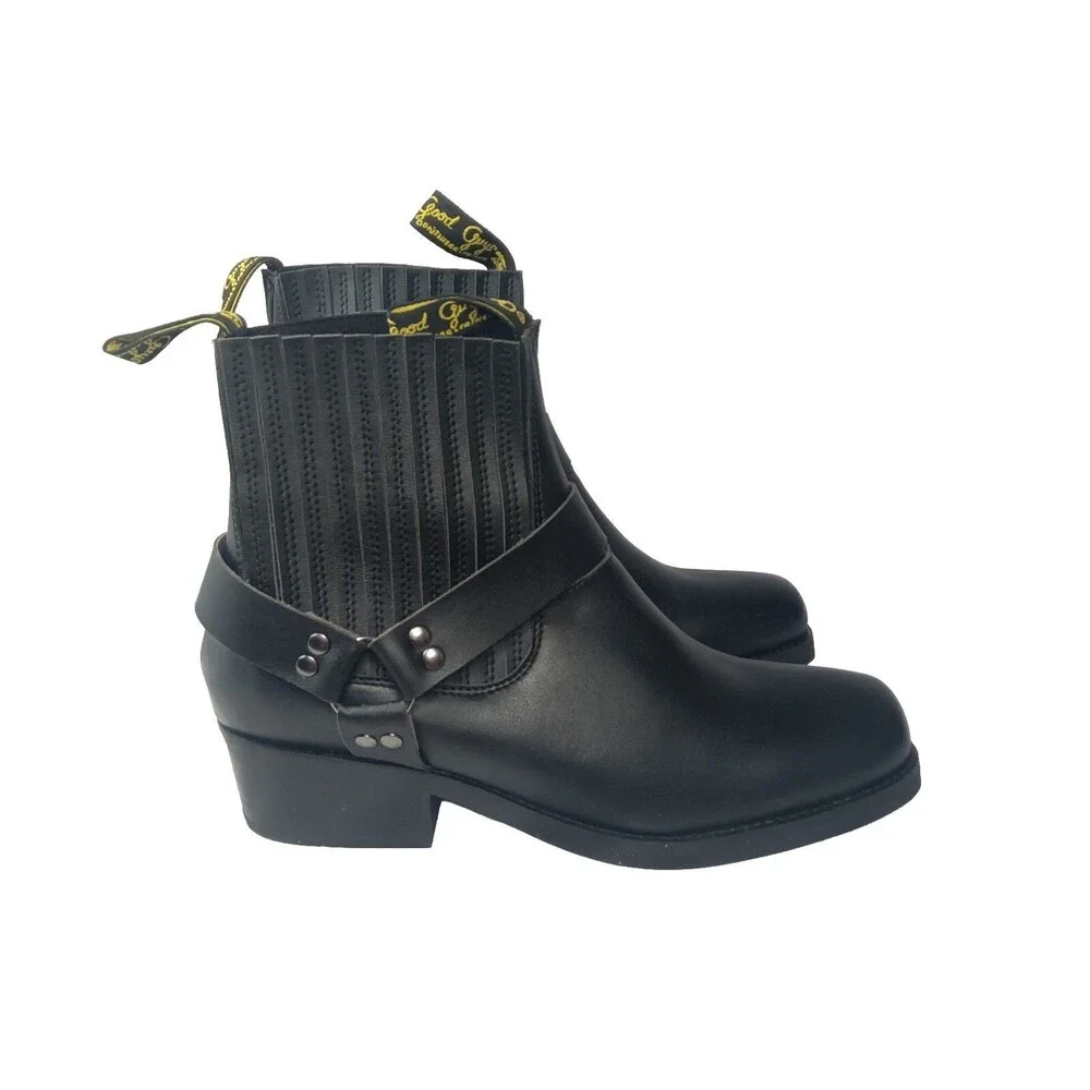 Good Guys DUKE Vegan Leather Cowboy Boots Mens Size 13 US /46 EU Black